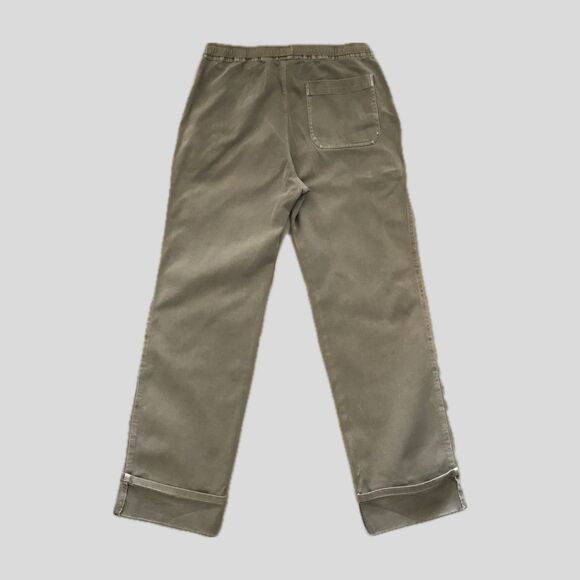 James Perse Neutral Green Stretch Cotton Twill Pull On Casual Pants 1 S - Picture 2 of 8